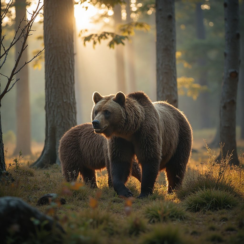 Brown bear in Romanian forest